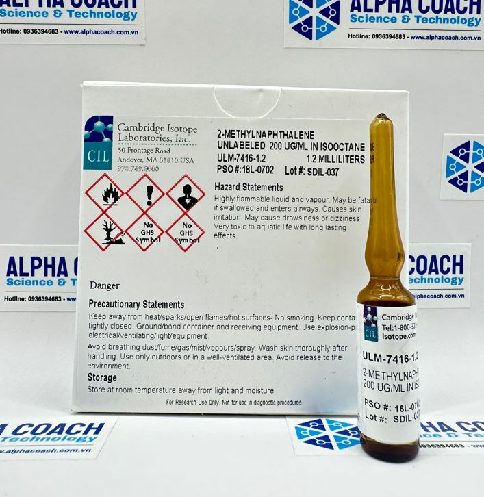 Dung dịch chuẩn 2-METHYLNAPHTHALENE UNLABELED 200 UG/ML IN ISOOCTANE, CAS no: 91-57-6, hãng CIL - USA